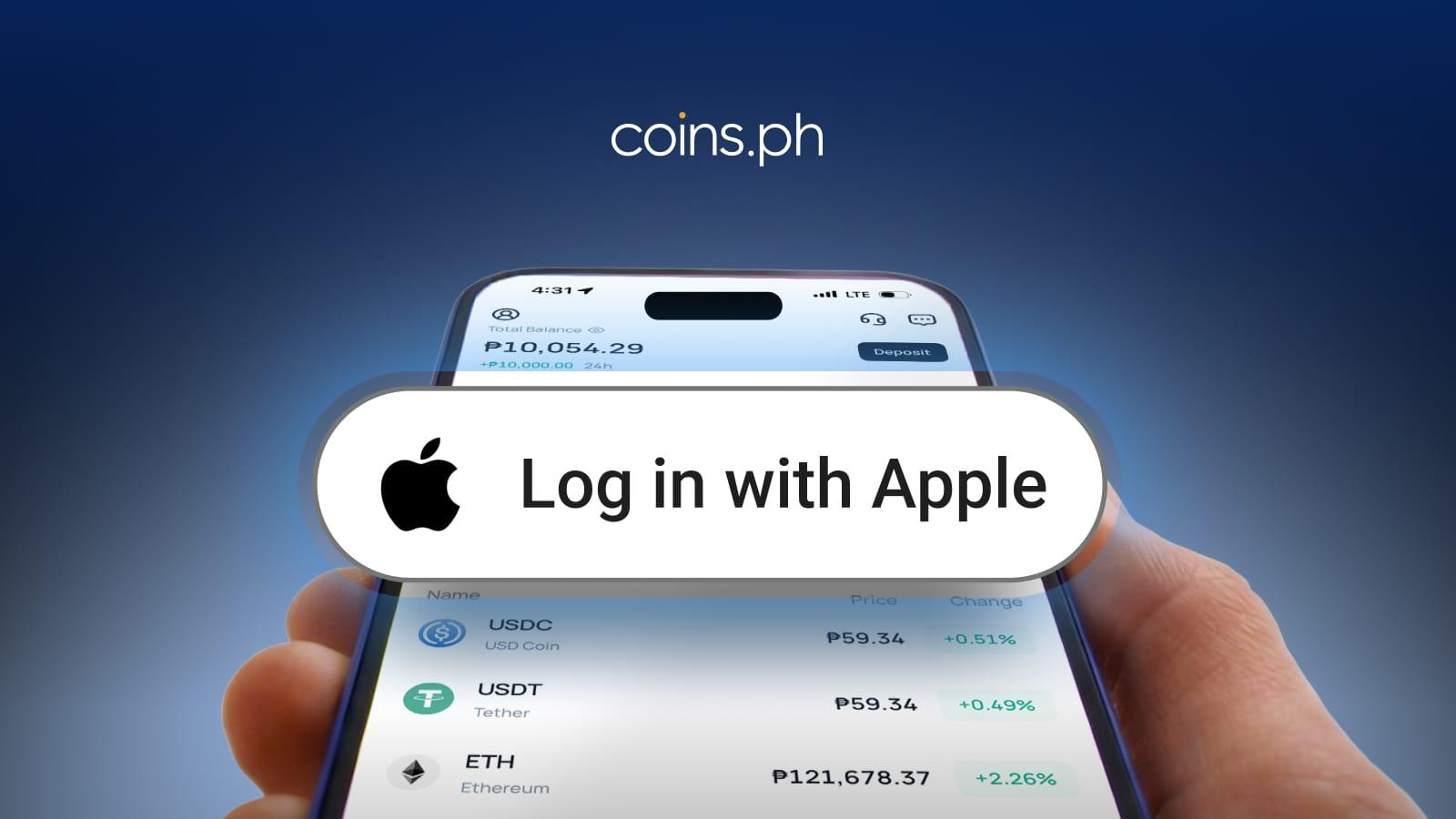 Coins.ph Makes Payments and Trades Even Easier with New Apple Login Feature