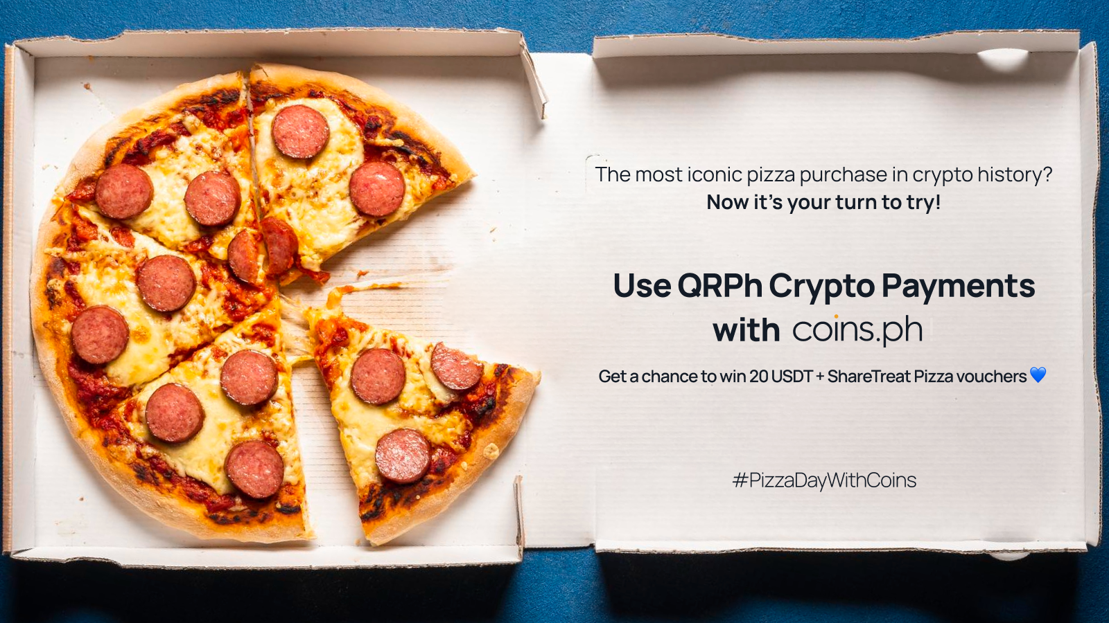 Celebrate Bitcoin Pizza Day with the #PizzaDayWithCoins Promo!